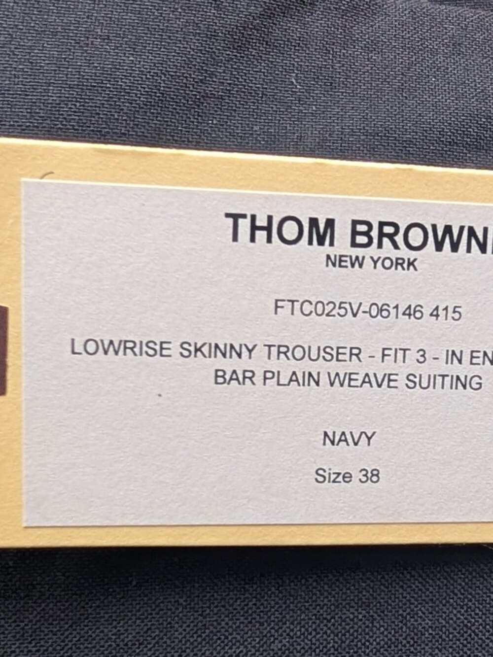 Thom Browne 4-Bar Skinny Wool Trousers Navy - NWT Size 38/US 0 - Picture 5 of 5
